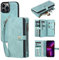 Yidai-Silu iPhone 15 Pro Handyhülle 【2 in 1 Abnehmbar, Hand Band, Kartenfach】 Wallet Magnet Case PU Leder Etui Flip Cover Schutz Schale Geldtasche für iPhone 15 Pro 6,1” - Blau