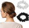 xianynow Haargummi mit Perlen Perlen Pferdeschwanz-Halter Perlen-Haarseil 2 Stück Haargummis Starke Elastische Haargummis, Pferdeschwanz-Halter, Haarschmuck für Frauen und Mädchen