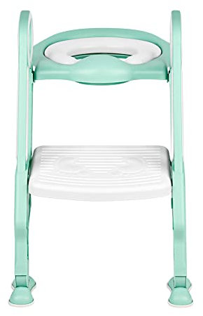 Siège de Toilette pour Enfants Pliable et Hauteur Réglable, Réducteur de Toilette pour Bébé avec Marches Larges et Antidérapantes, Lunette de Toilette Rembourré Confortable