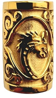 VALHALLA Drachenhaar-Perlenöffner, Wikinger-Bartperle, 316L-Stahl, Gold, Edelstahl, groß