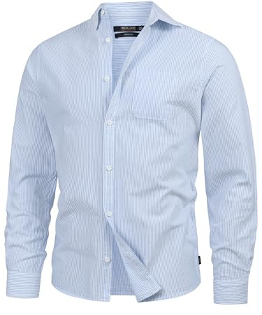 Indicode Herren Kepner Hemd aus 100% Baumwolle mit Button-Down-Kragen | Klassisches Herrenhemd aus weicher Baumwolle mit Brusttasche, Freizeithemd, Langarmhemd, Baumwollhemd, Casualhemd für Männer.