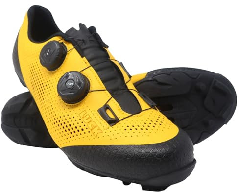 LUCK Optim, Mountainbike-Schuhe mit Carbonsohle und doppeltem Drehverschluss., gelb, 38 EU