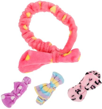 minkissy 3er-sets Modische Haarbänder Mit Schleife Für Damen Großes Stirnband Mit Schleife Vielseitig Verwendbares Make-up-stirnband Zum Waschen Des Gesichts Bequem Und Robust 4 Stück X 3