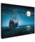 MuchoWow© Leinwand 70x50 cm Deko Schlafzimmer Aesthetic Leinwandbilder Wohnzimmer Gemälde Foto Geschenk Living Room Decoration Piraten - Meer - Nacht - Schiff - Mond