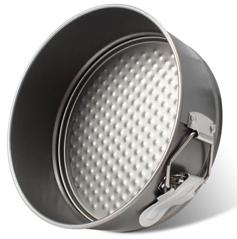 Sihuuu Käsekuchenform-Set, 1,2 cm, 20,3 cm, 20,3 cm, 22,9 cm, antihaftbeschichtet, auslaufsicher, Springform für Mini-Käsekuchen, Pizza, Quiches (Grau, 17,8 cm)