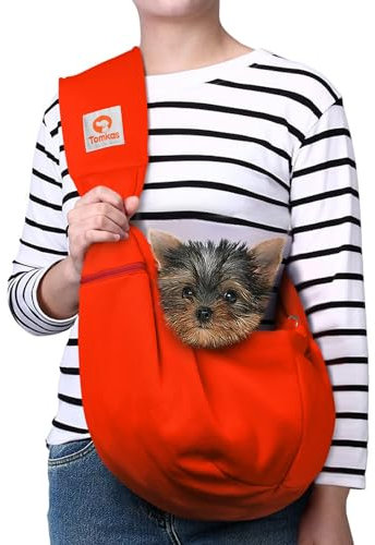 TOMKAS Hundetragetasche Für Dog Carrier Sling Mit Klassischer Tasche Und Schnappverschluss, Für Hunde Und Katzen Bis 5 Kg, Auch Als Dog Purse Nutzbar.