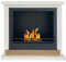 Divina Fire Chimenea de bioetanol biochimenea de tierra Estocolmo de madera blanca L75xP24xH68 cm