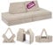 Linodino® Spielsofa Cord | Kindersofa aus Schaumstoff Bausteine - Spielsofa für Kinder & Kuschelecke im Kinderzimmer I Elfenzauber Beige