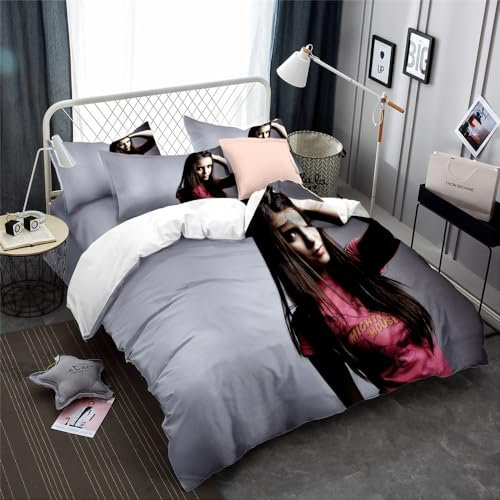 Ste-X Bettwäsche-Bettbezug-Set Nina Dobrev, 3-teiliges Bettbezug-Set Aus Weicher Mikrofaser, Schlafzimmer-Set Mit 2 Kissenbezügen Für Jugendliche Und Erwachsene (135x200cm,Nina 03)