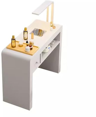 KK-GGL Elegant Manicure Table, Dexule Nail Desk with LED Light & Nail Powder Collector, Luxurious Nail Workstation Desk for Nail Tech, Nail Station for Beauty Salon Furniture & Equipment,80cm