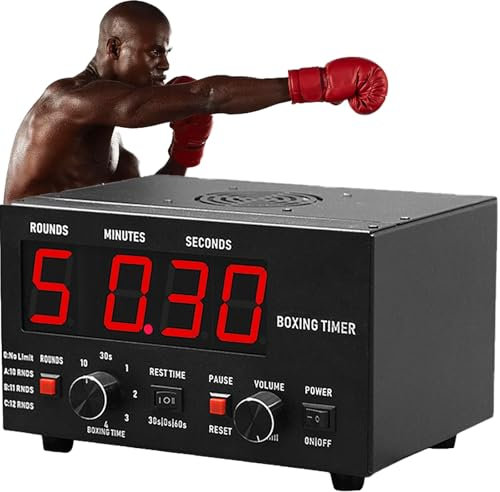 Temporizador de gimnasio, temporizador de intervalos de boxeo profesional con recordatorio de timbre, temporizador de marcador, modo de cuenta regresiva, temporizador de intervalos de boxeo clásico
