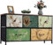 Luminarix Kommode mit 5 Schubladen, böhmische Sideboard mit Stoffschubladen Metallgestell, Holzplatte TV Schrank Schubladenschrank für Wohnzimmer Schlafzimmer Flur