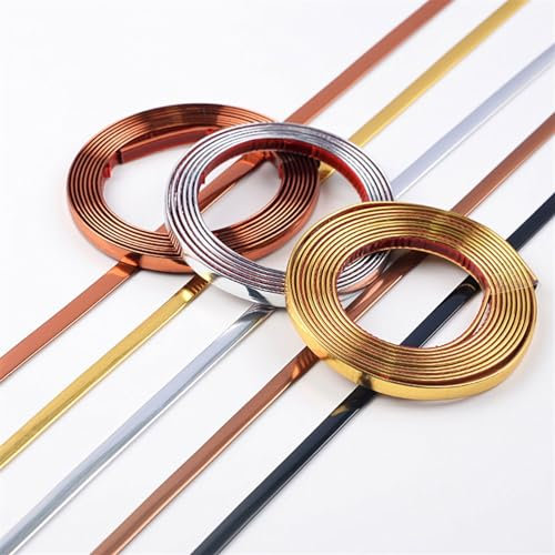 EYRMQWJPC Bande de calfeutrage Auto-adhésive, Moulure autocollante, Bordure Flexible for carrelage Mural, Plafond, Plancher, Armoire(Brushed Bronze,3mx10mm)