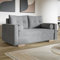 MOTIVENA Viena 2 Sitzer Sofa mit Schlaffunktion, Schlafsofa 160 cm Breit, Sofa 2 Sitzer, 2er Sofa, Sofa Klein, Keine Couch, Schlafsofa 2 Sitzer, Bonellfederkern (H4), Samt Sofa Grau (Hellgrau)
