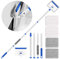 WYEIGIKS skirting Board Cleaner Tool with Extendable Handle, 360° Rotatable Long Duster for Ceilings & Walls, 57.8 Cobweb Brush & Duster on a Stick, Includes 4 Reusable Microfiber & Chenille Pads