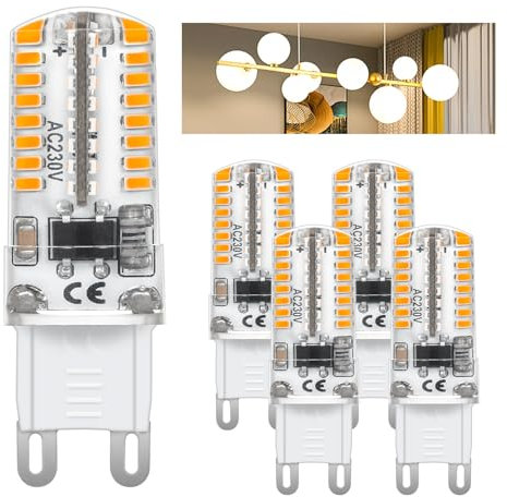 I-SHUNFA G9 LED Lampen 3000 Kelvin Warmweiss Licht 2.5W-2.8W 210LM Ersatz fr 25W-28W Halogenlampe AC220V Enegiesparende LED kleine Birne nicht dimmbar G9 Glühbirne [5 Stück ]
