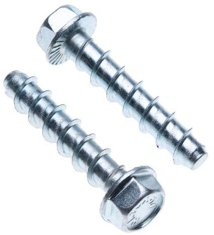M8 Ankerbolzen für Betonmauerwerk, Selbstschneidende Sechskantschraube mit grobem Gewinde, (9.9 mm x 80 mm) Verzinkt inschraubbefestigung für Metallkonstruktionen an Ziegel, Stein, Beton 10 Stück