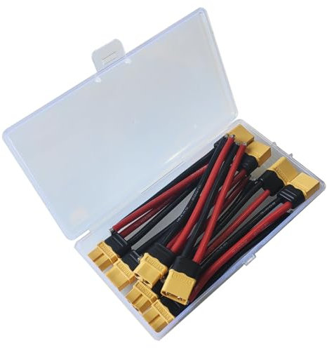 GTIWUNG 5 Paar XT60H Männlich Weiblich Stecker mit Kabel 100mm 12AWG Silikon Draht, XT60H Steckverbinder Buchse und Stecker mit Cable für RC Lipo Batterie FPV Drohne