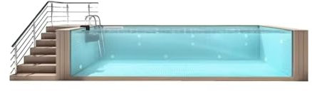 Piscinas familiares grandes de fibra de vidrio prefabricada con módulo moderno con bomba de calor, estructura de autoequilibrio, diseño transparente, 30 años sin amarilleamiento