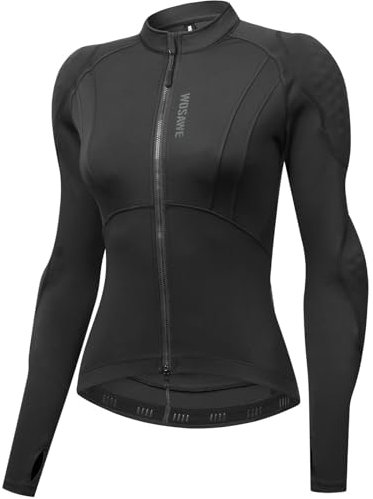 WOSAWE Chaqueta ligera de motocicleta para mujer, camisa acolchada con armadura de protección para bicicleta deportiva de verano, color negro, talla M