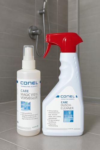 CONEL CARE Duschcleaner (500 ml) + Magic-View Versiegler (250 ml) – Reinigung & Versiegelung für Duschkabinen, Glas & Keramik