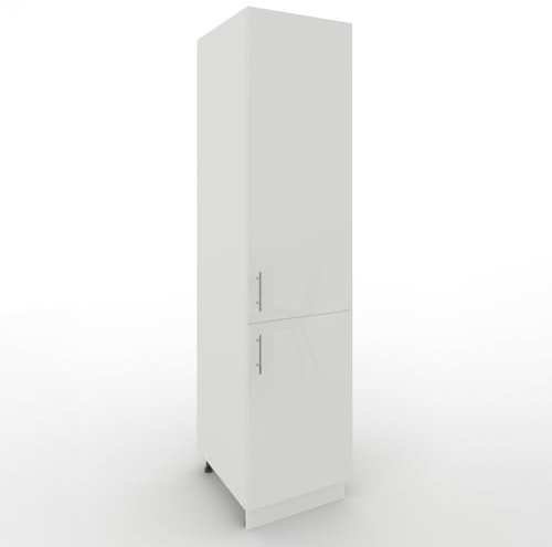 JD Greta Adjustable Kitchen Tall Larder Unit - 500mm - Tall Cabinet with Doors - White Gloss