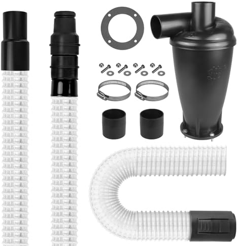 PRIMEBAG Zyklon Abscheider Set passend für Kärcher WD2 WD3 Transparent, 4m | Schlauch Ø50mm und Ø35mm, Stahlfeder, fadenverstärkt, extrem flexibel und robust, Transparent, Gewebeschlauch, knickfest