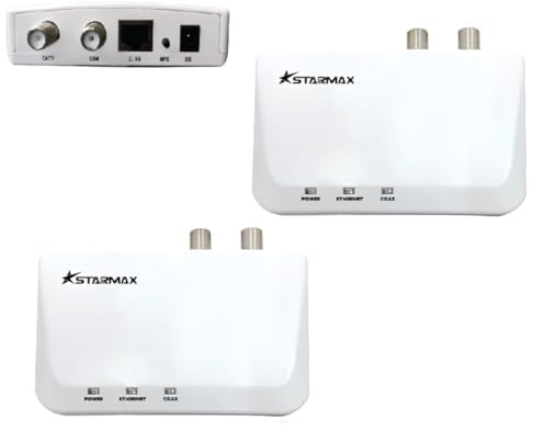 StarMax MN2580 Lot de 2 adaptateurs MoCA 2,5 avec port 2,5 GBase-T Débit asymétrique jusqu'à 3 Gbit/s, compatible avec Gigabit Ethernet
