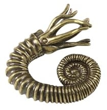QTYQWC Messing Meerestier Horn Stein Nautilus Miniaturfiguren, Metall Ammonit Statue Skulptur Desktop Ornament Sandtisch Bonsai Micro Landschaft Dekor Zubehör