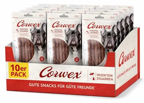 Corwex Insekten-Zigarren für Hunde 10×80g – Vorratspack Premium Hundesnacks mit Insektenprotein, Alternative & nachhaltige Proteinquelle, leicht verdaulich, ideal für Sensible Hunde