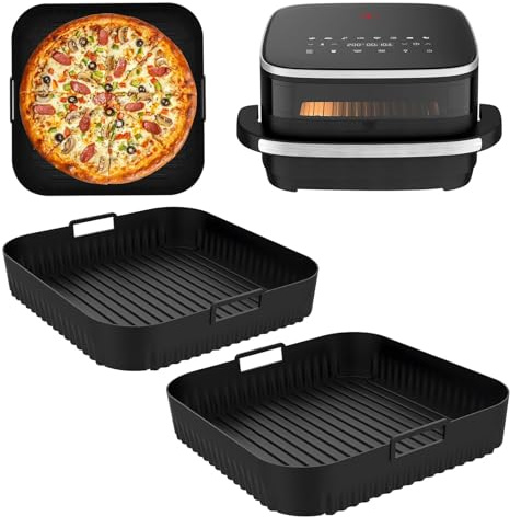 2pcs Silikonform HeißLuftfritteuse Zubehör für Tefal Easy Fry XL Surface, 27cm Silikonform Airfryer für Tefal Heißluftfritteuse, Air Fryer Silikon Einsatz Backform Auflaufform Airfryer Zubehör