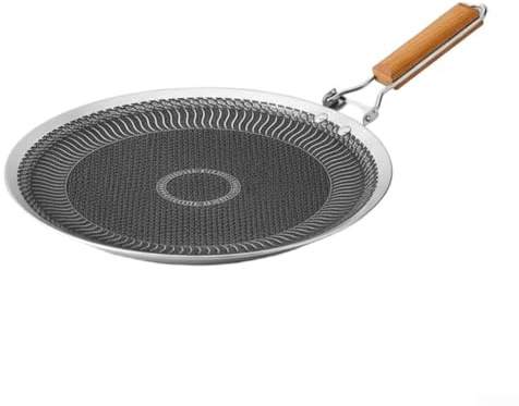 316 Edelstahl-Grillpfanne für Outdoor-Camping und Induktionsherd, 34 cm oder 38 cm Grillschale (34 cm)