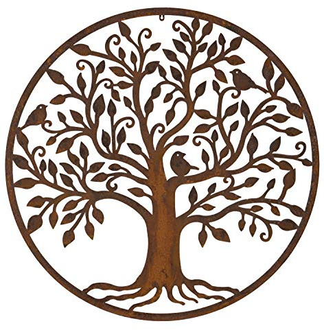 F&G Supplies Round Steel Garden Metal Tree Screen wall art 1m diameter - ideal as a screen or wall mounting and climbing plants!