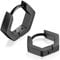 JewelryWe Schmuck Herren Damen Creolen Ohrringe, Edelstahl Geometrisch Sechseck Hexagon Ohrstecker Ohrhänger Ohrschmuck Ohrklemmen, Schwarz
