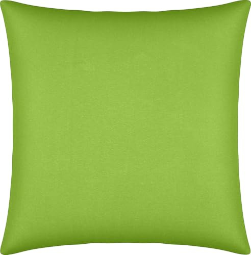 Erwin Müller Kissenbezug, Kissenhülle Single-Jersey Murnau - apfelgrün Größe 80x80 cm - bügelfrei, strapazierstark, elastisch, mit Reißverschluss