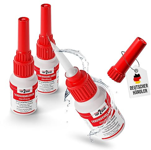 Top2Glue Colle instantanée extra forte – 60 g – Colle cyanoacrylate haute résistance – Imperméable à l'eau, liquide fin, résistante à la chaleur, qualité industrielle – Fermeture spéciale – Colle