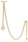 TREEWETO Taschenuhrkette mit T Bar Endstück Albert T-Bar Taschenuhr Kette mit Antiker Lebensbaum Anhänger und 2 Haken für Weste Knopfloch Gold