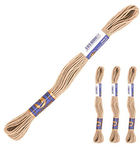 3 Docken Stickgarn je ca. 8m / Sticktwist 100% Baumwolle Stickerei verschiedene Farbwahl, Farbe :7312 graubeige