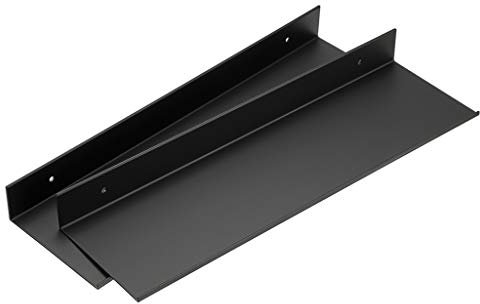 Sumnacon 2pcs étagère Murale en Alliage d’Aluminium pour Salle de Bain,Cuisine,Chambre,Salon (40CM,Noir)