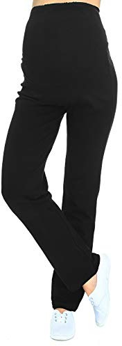 MijaCulture Maternity Cómodo Homewear Casual Yoga Pantalones 3010 (M, Negro/Largo)