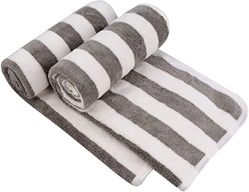 VIVOTE 2er Pack Microfaser Handtücher Stark Wasserabsorbierendes Mikrofaser Handtuch Mikrofaser Badetuch Super Weich Duschtücher Schnelltrocknend & Saugstark 38cm x 76cm, Grau