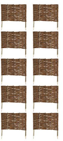 MC.Sammler Panneau en Saule tressé Palissades en Bois 16 Dimensions Hauteur: 40 cm Longueur: 60 cm clôture de Jardin 10 pièces