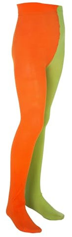 Maskworld Pippi Langstrumpf Strumpfhose für Kinder - grün/orange (98/116) - Kostüm-Zubehör für Karneval, Halloween & Motto-Party