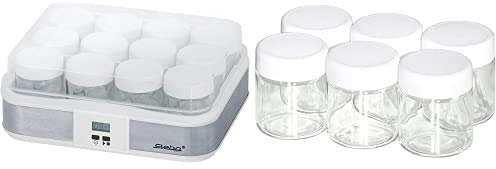 Steba JM 2 - Yogurtera, acero inoxidable, color blanco + 992500 - Accesorio para yogurtera Transparente, Color blanco