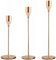 Mornajina Rose Gold Candlestick Holders Set of 3, Decorative Candle Stick Holders Set with Cup Shape Candle Holder Head Fits 3/4 inch Thick Candle & Led Candles for Wedding Party Home