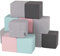 KiddyMoon Schaumstoff Würfel 14 cm Weiche Blöcke 12 Stücke Für Kinder Softbausteine UE, Blöcke: Hellgrau-Dunkelgrau-Pink-Mint