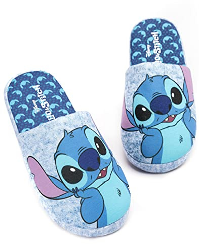 Disney Lilo & Stitch Hausschuhe für Mädchen in Lila, Rosa und Blau mit Herzmotiv | Flauschige Hausschuhe für Zuhause Loungewear mit Design