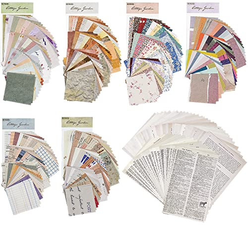 iRenXiao 417 Blätter Scrapbooking Papier, Tagebuch-Aufkleber, Scrapbook Stickers, Scrapbooking Zubehör mit viele Muster, DIY Vintage Fotoalbum Aufkleber, fürAlbum, Zeichnen, Reisetagebuch