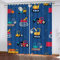 AOYNP Vorhang Blickdicht mit Ösen 3D Cartoon-Traktor Verdunkelungsvorhang Wohnzimmer 2er Set, Kinder blauPolyester Schallschutz Gardinen für Kinderzimmer Dekoration 280x250 cm