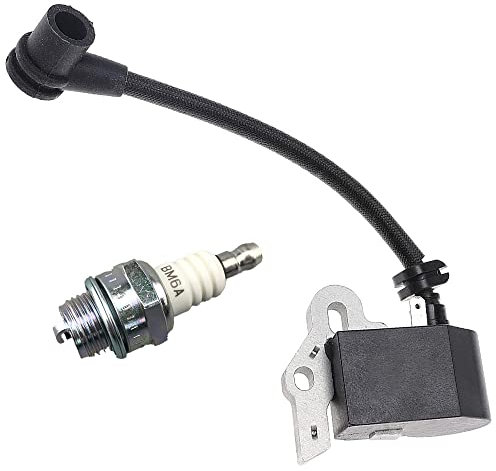 Realman 302138 Ignition Coil(Chip Made in USA) with Spark Plug for McCulloch Chainsaw Euro MaC S34P MaC S38P MaC S39P Mac 835S-AV Mac 836S-AV Mac 838S-AV Mac CAT 839